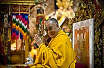 Beschreibung: INDIEN - Dalai Lama <br /> Dalai Lama besucht Morgengebet Zeremonie in Dharamsala, Indien, 26. Mai 2009.
