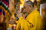 Beschreibung: INDIEN - Dalai Lama <br /> Dalai Lama besucht Morgengebet Zeremonie in Dharamsala, Indien, 26. Mai 2009.